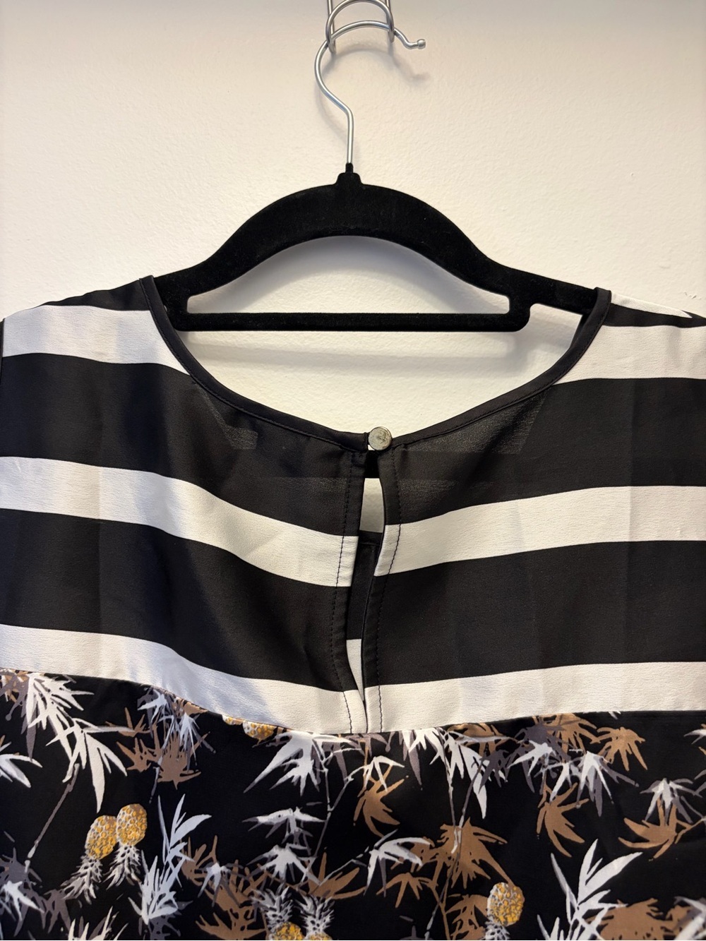 Peter Som Women's L Mixed Print Floral Striped Silky Sleeveless Blouse - Picture 9 of 11